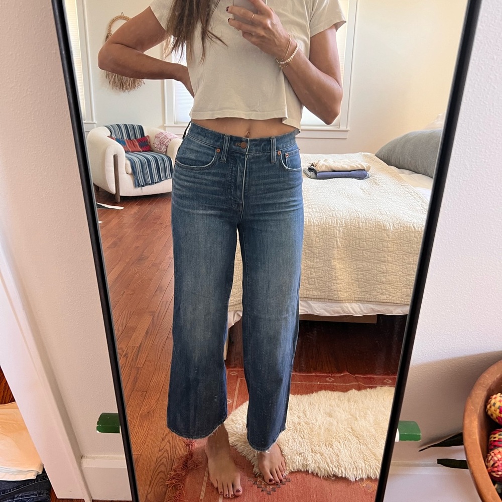 Madewell wide leg jeans.